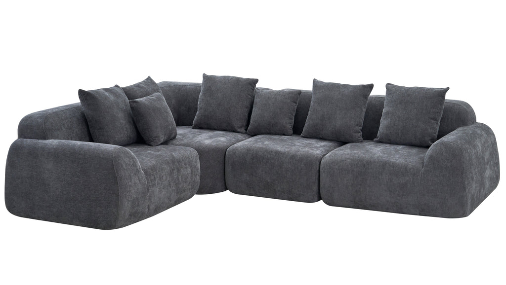 Oversized Cloud Velvet Curved Sectional Couch