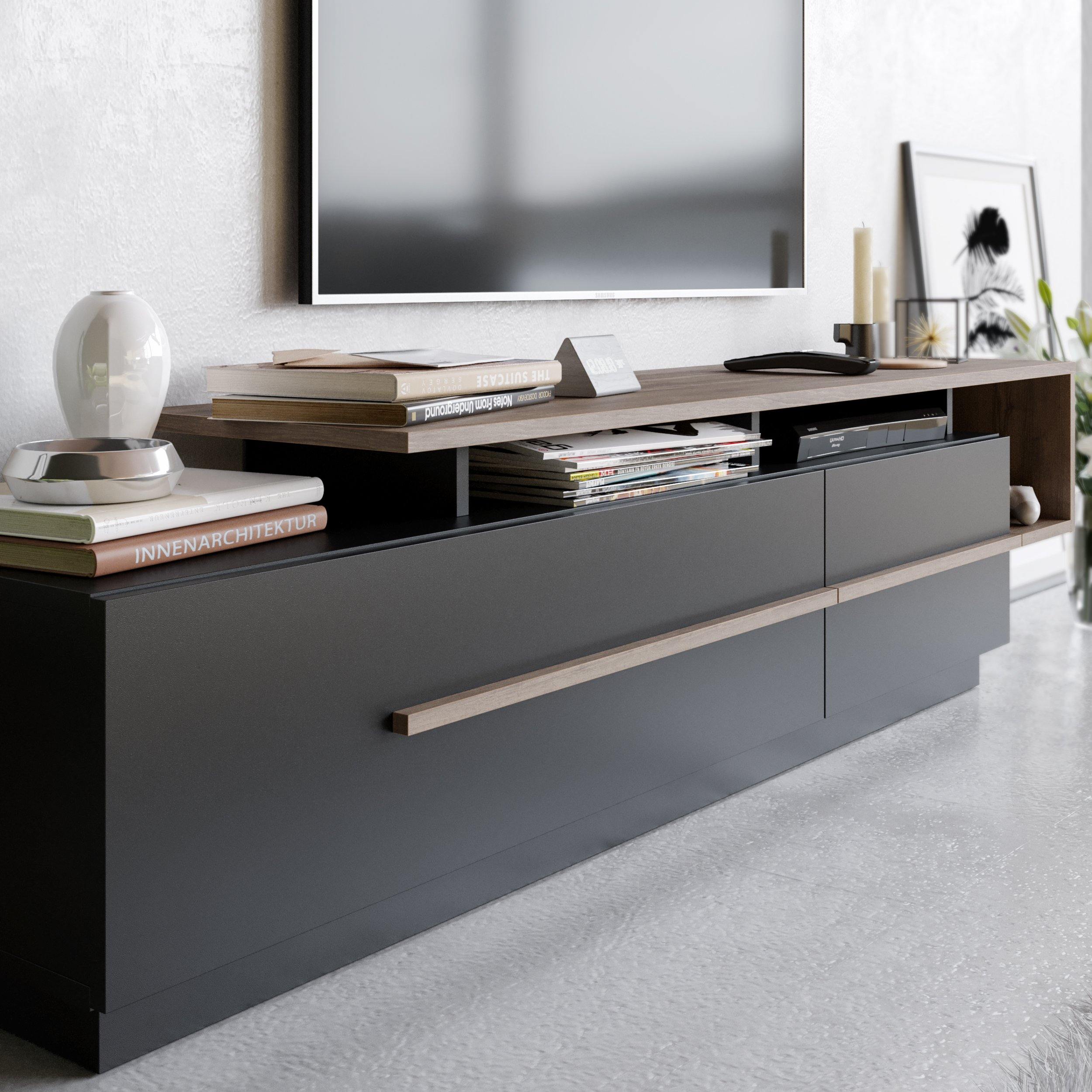 Pia 71" TV Stand and Media Console with Cabinets and Shelves for TVs up to 80"
