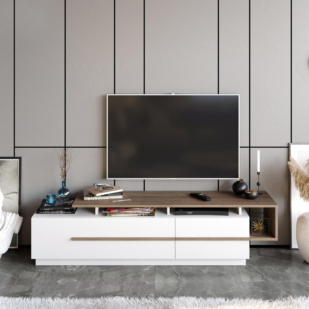 Pia 71" TV Stand and Media Console with Cabinets and Shelves for TVs up to 80"