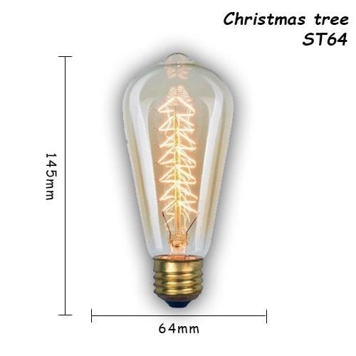 1pc Retro Lamp Edison Bulb Incandescent Living Room Decoration Vintage Lamp Filament Dimmable Amber Glass Antique Filament Light Bulbs