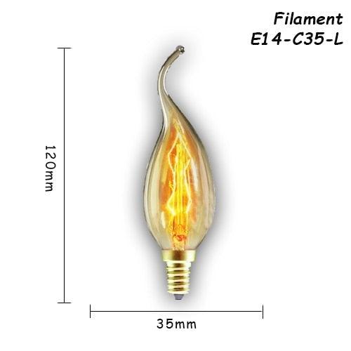 1pc Retro Lamp Edison Bulb Incandescent Living Room Decoration Vintage Lamp Filament Dimmable Amber Glass Antique Filament Light Bulbs