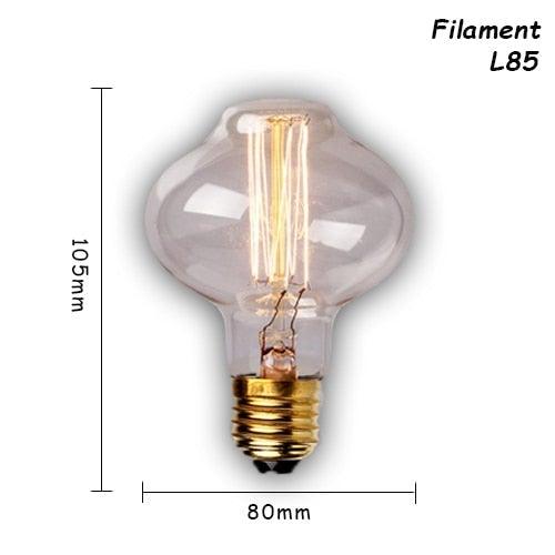 1pc Retro Lamp Edison Bulb Incandescent Living Room Decoration Vintage Lamp Filament Dimmable Amber Glass Antique Filament Light Bulbs