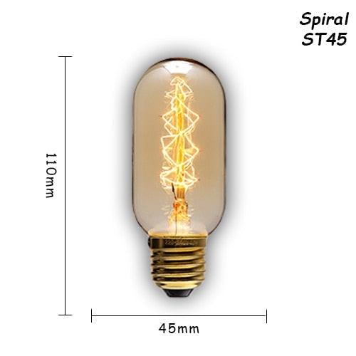1pc Retro Lamp Edison Bulb Incandescent Living Room Decoration Vintage Lamp Filament Dimmable Amber Glass Antique Filament Light Bulbs