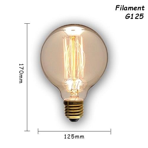 1pc Retro Lamp Edison Bulb Incandescent Living Room Decoration Vintage Lamp Filament Dimmable Amber Glass Antique Filament Light Bulbs
