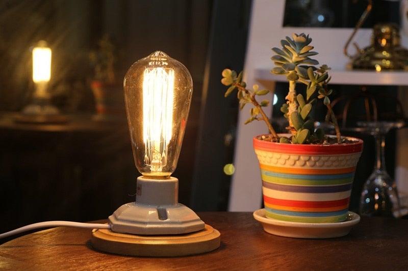 1pc Retro Lamp Edison Bulb Incandescent Living Room Decoration Vintage Lamp Filament Dimmable Amber Glass Antique Filament Light Bulbs