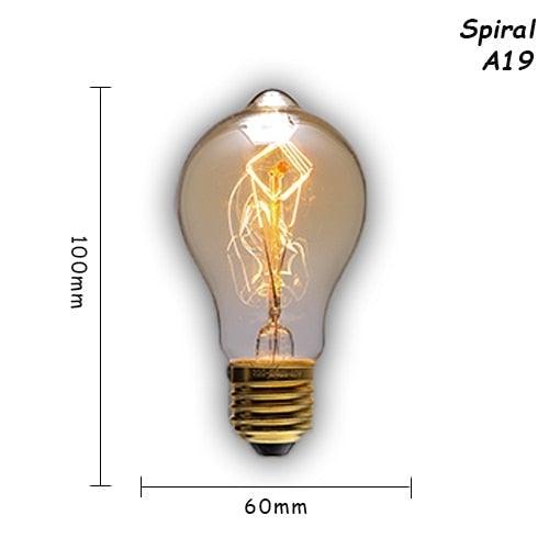 1pc Retro Lamp Edison Bulb Incandescent Living Room Decoration Vintage Lamp Filament Dimmable Amber Glass Antique Filament Light Bulbs