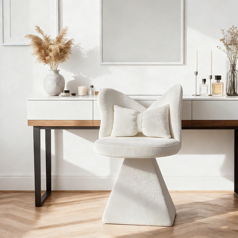 Vanity Chair with Butterfly Back and Swivel Function
