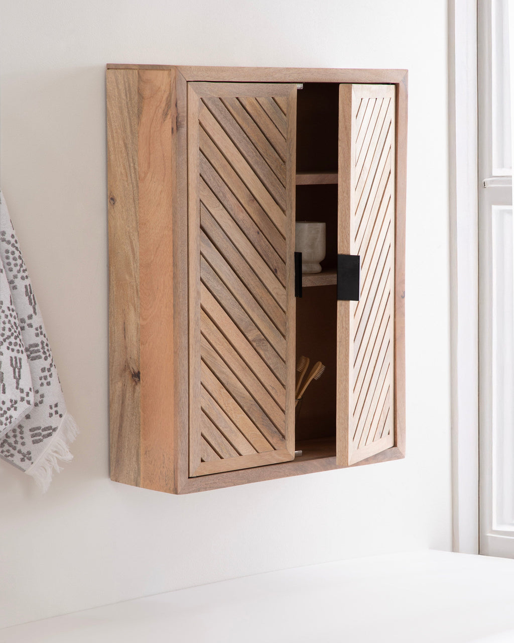 Mezzeta Tall Wood Bath Cabinet