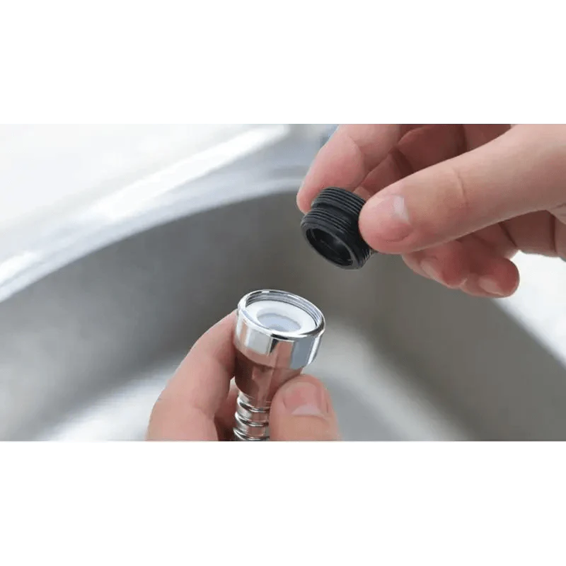 360 Degree Kitchen Sink Tap Faucet Extender, Universal Stainless Steel Faucet Extender with Flexible Swivel Tap Aerator Hose, 2 Water Outlet Modes, Faucet Extender Water Saving Bathroom Kitchen Accessories