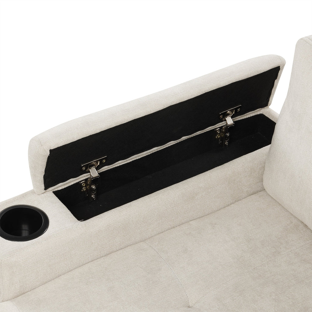 83.5" L-Shaped Sofa Couch Convertible Sofa Bed