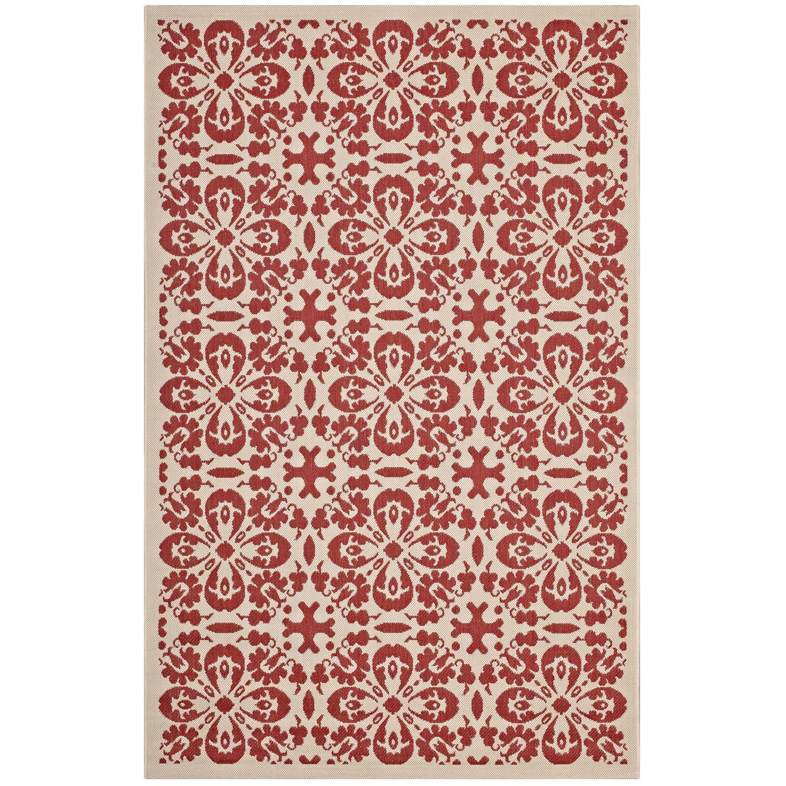 Ariana Vintage Floral Trellis Indoor and Outdoor 5x8 Area Rug by Modway