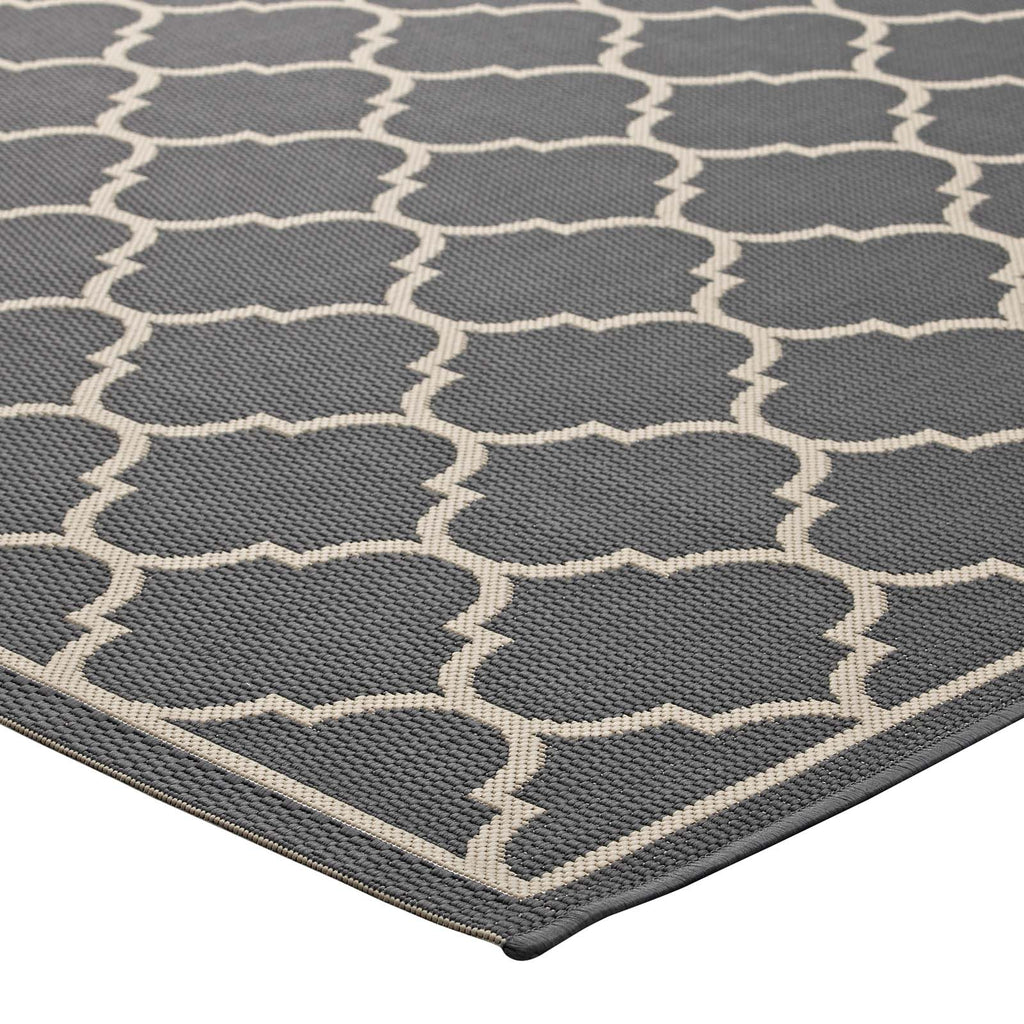 Avena Moroccan Quatrefoil Trellis Indoor and Outdoor 8x10 Area Rug by Modway