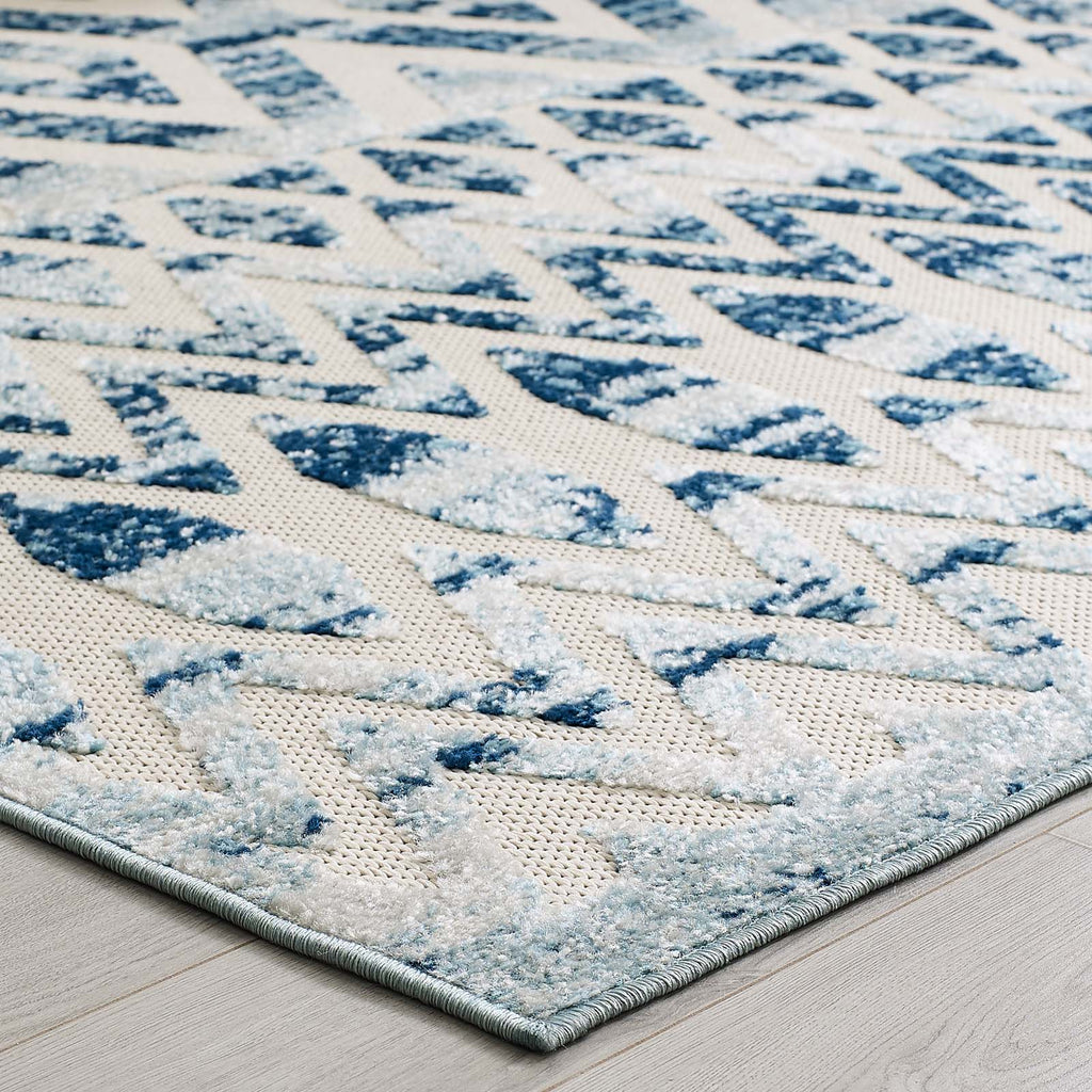 Reflect Tamako Diamond and Chevron Moroccan Trellis 5x8 Indoor / Outdoor Area Rug by Modway