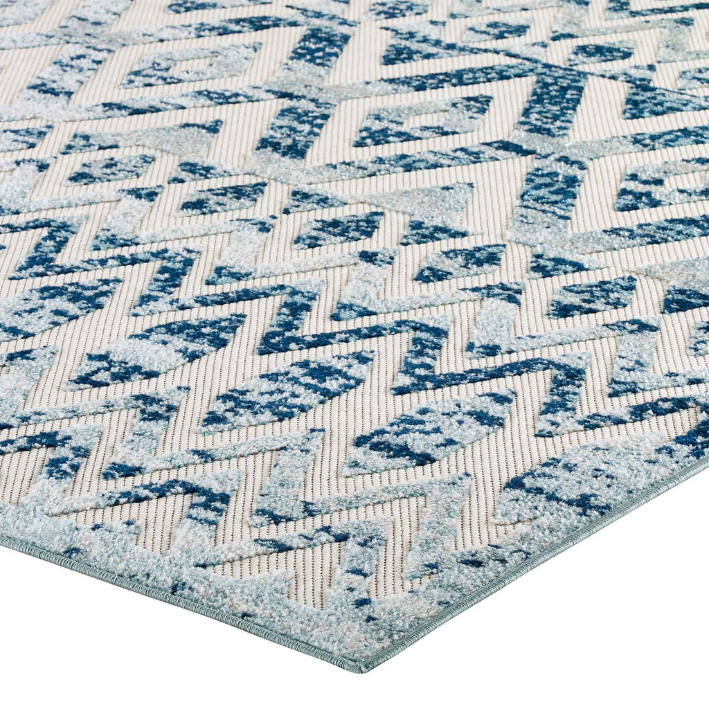 Reflect Tamako Diamond and Chevron Moroccan Trellis 5x8 Indoor / Outdoor Area Rug by Modway