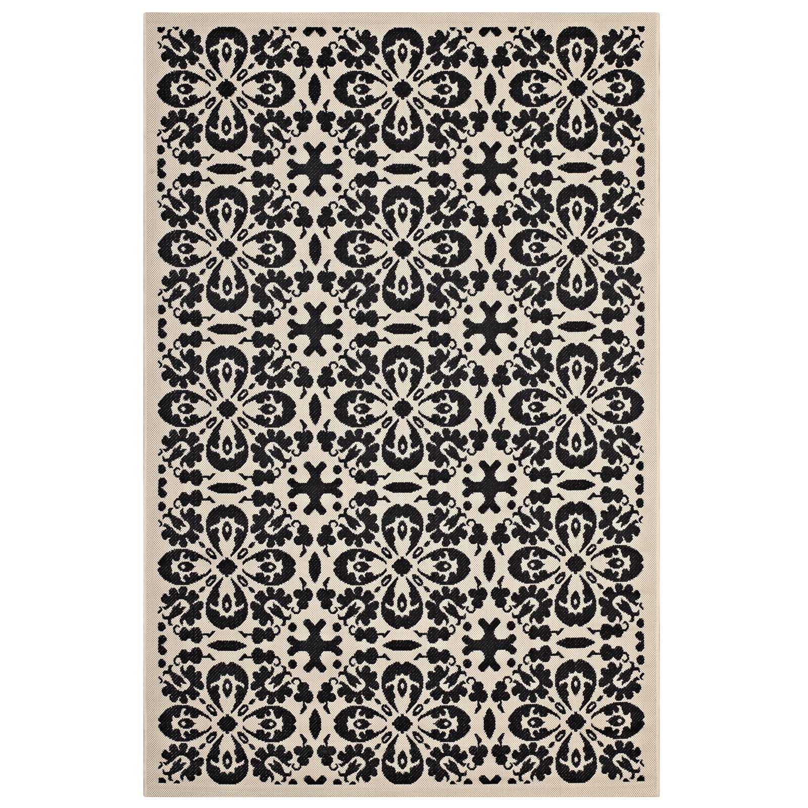 Ariana Vintage Floral Trellis Indoor and Outdoor 5x8 Area Rug by Modway
