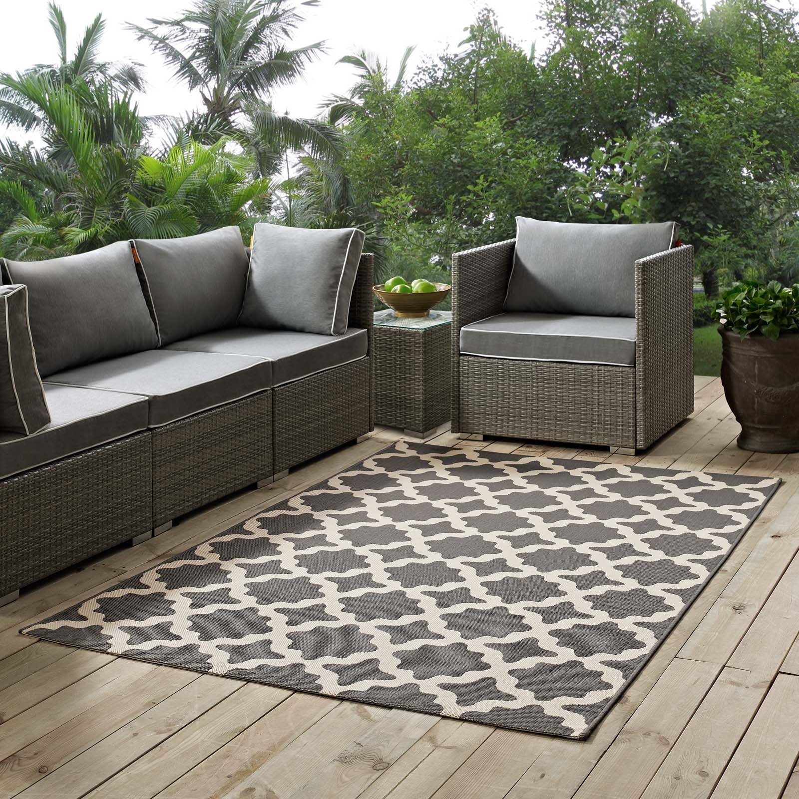 Cerelia Moroccan Trellis Indoor and Outdoor 8x10 Area Rug by Modway
