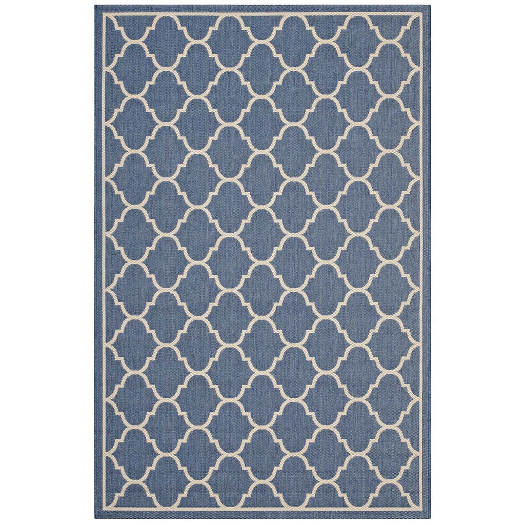 Avena Moroccan Quatrefoil Trellis Indoor and Outdoor 8x10 Area Rug by Modway