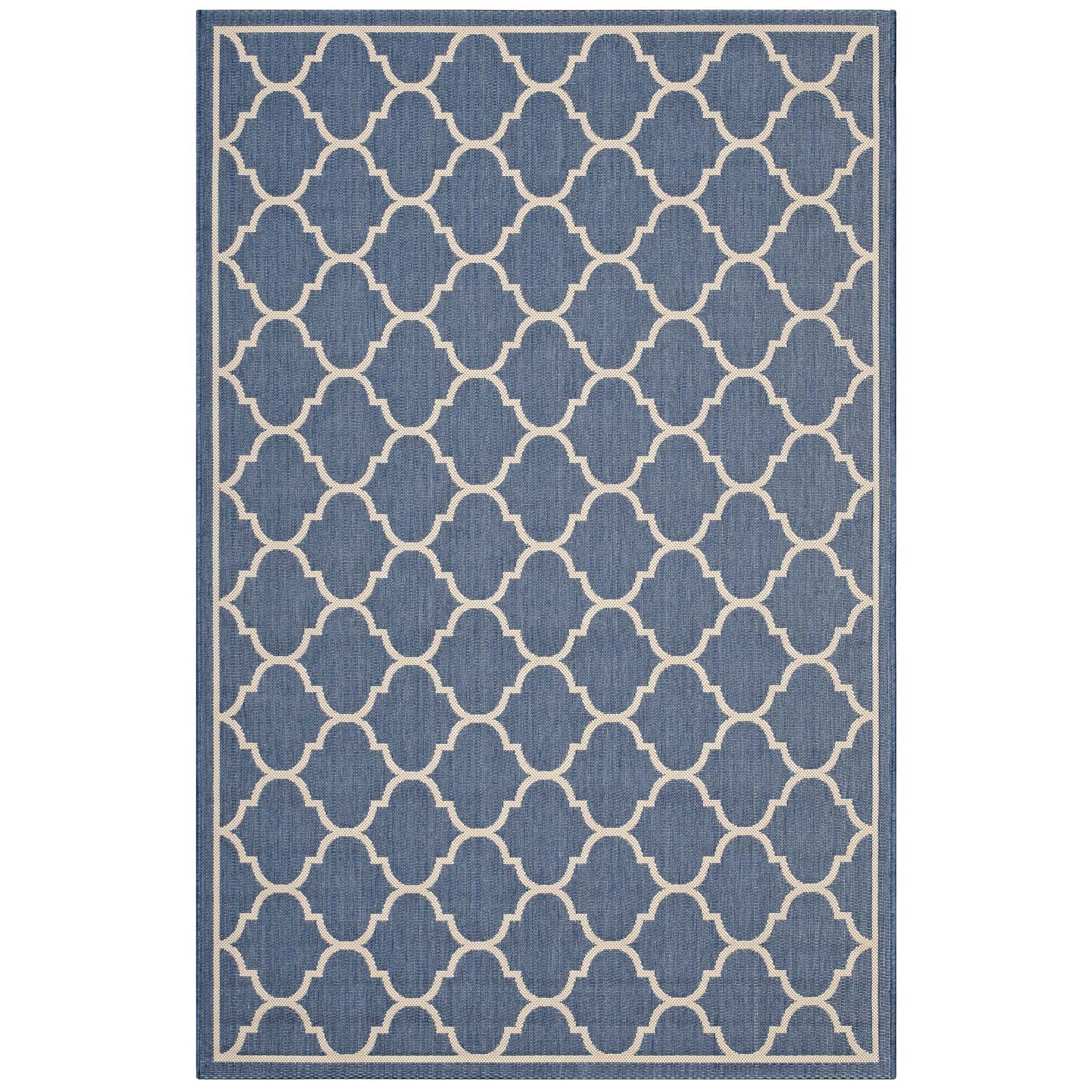 Avena Moroccan Quatrefoil Trellis Indoor and Outdoor 8x10 Area Rug by Modway