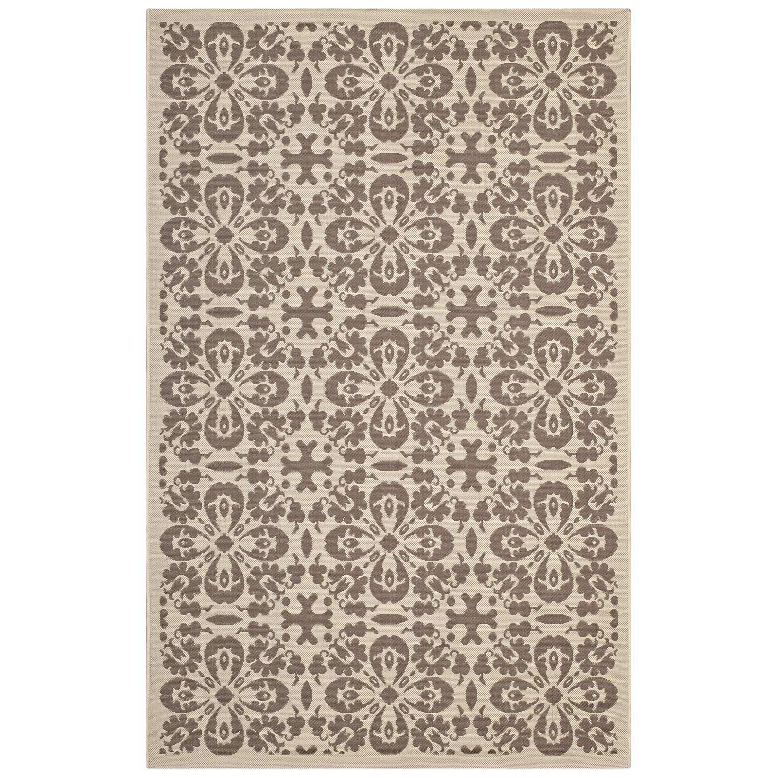 Ariana Vintage Floral Trellis Indoor and Outdoor 8x10 Area Rug by Modway
