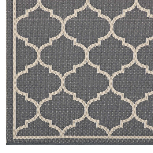 Avena Moroccan Quatrefoil Trellis Indoor and Outdoor 8x10 Area Rug by Modway