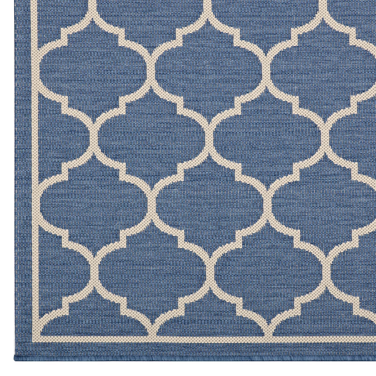Avena Moroccan Quatrefoil Trellis Indoor and Outdoor 8x10 Area Rug by Modway