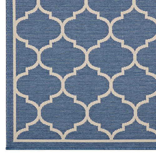 Avena Moroccan Quatrefoil Trellis Indoor and Outdoor 8x10 Area Rug by Modway