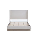 Hosford - Minimalist Upholstered Wingback Bed With Wood Base Platform
