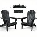 Folding Adirondack Lounge Chair With Embossed Grain Texture