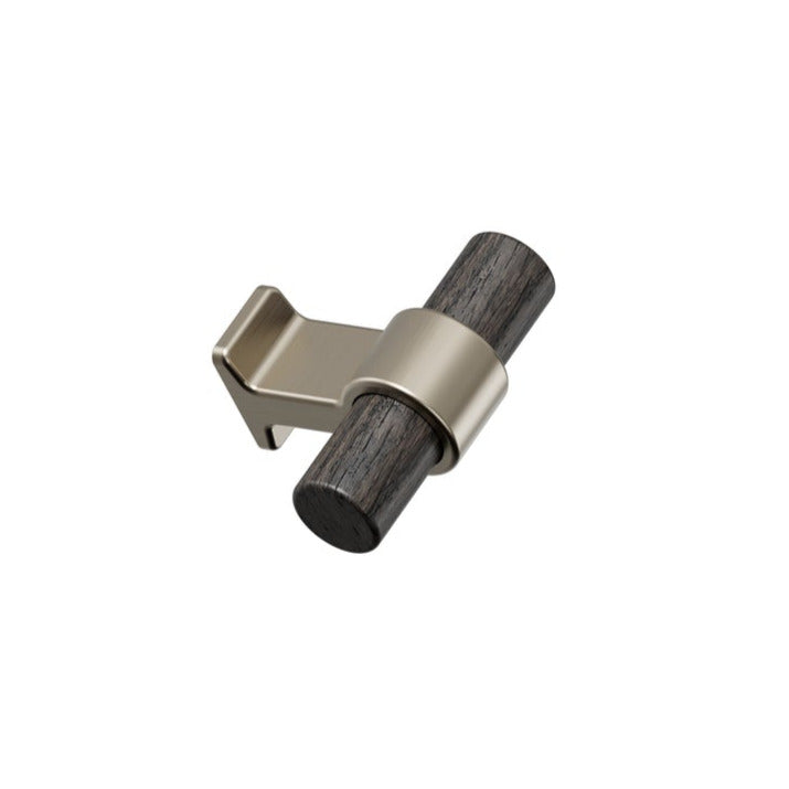 Dark Wood and Bronze "Bond" T-Bar Dual Finish Knob and Pulls