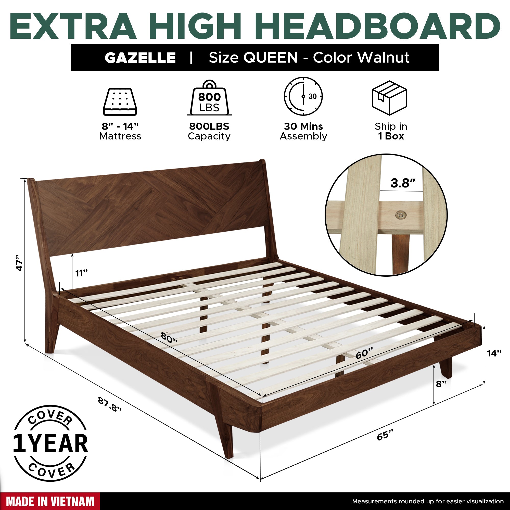 Gazelle Platform Bed Frame