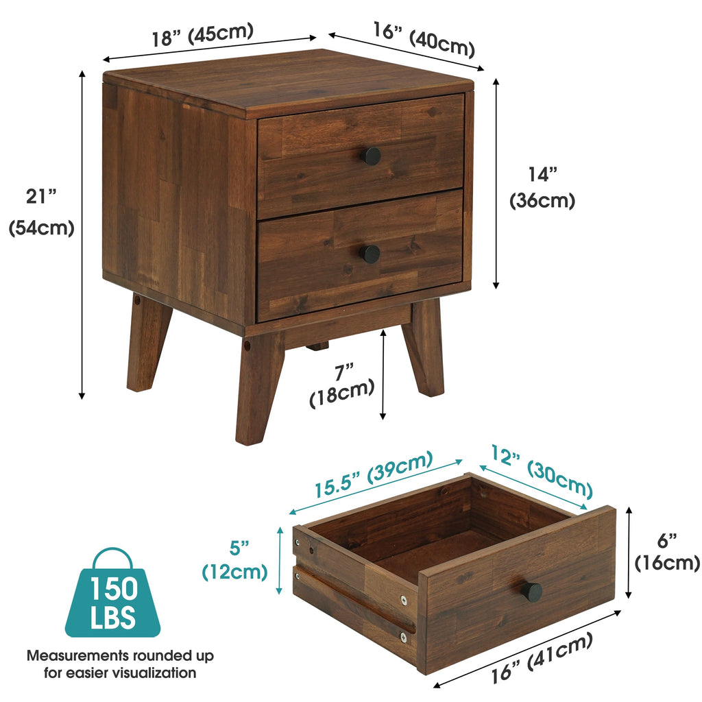 Silvia Solid Wood Nightstand