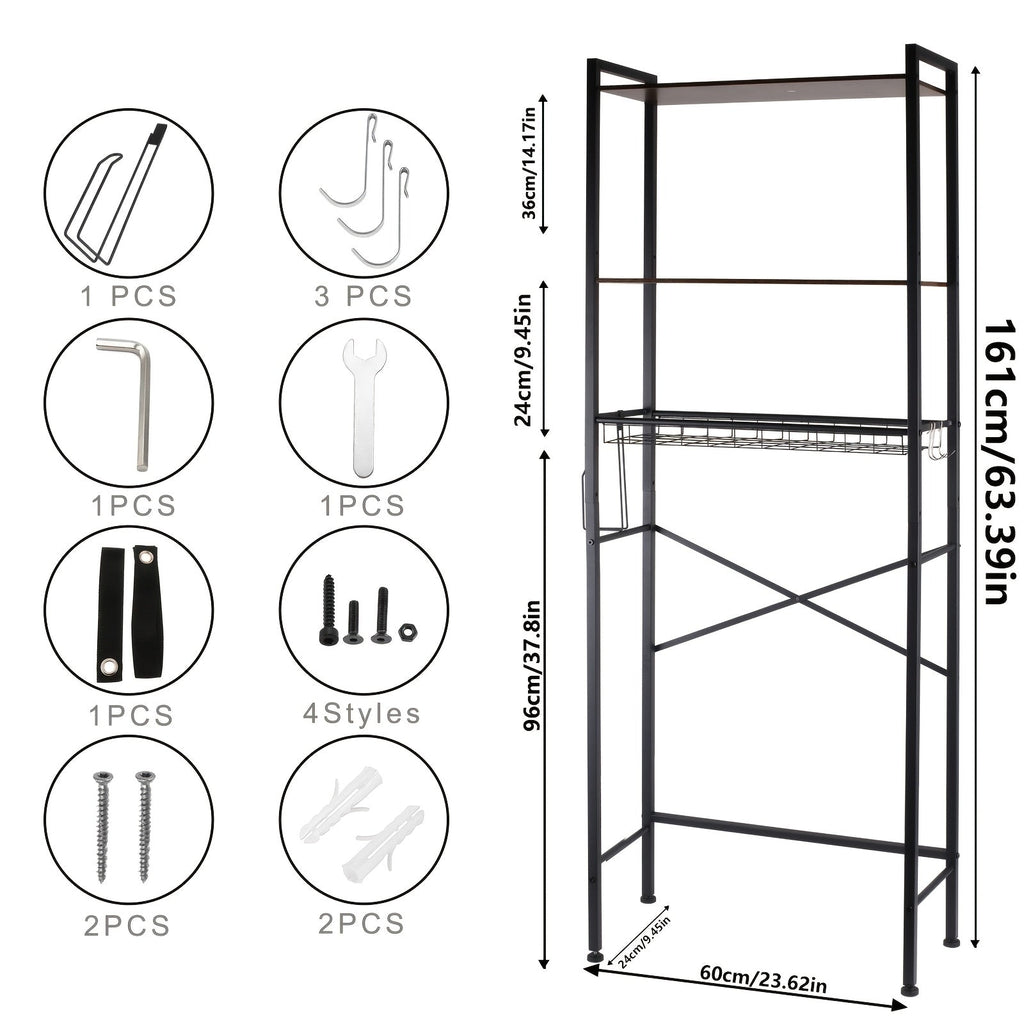 4/5-Tier Over-The-Toilet Storage Rack – Maximize Your Bathroom Space
