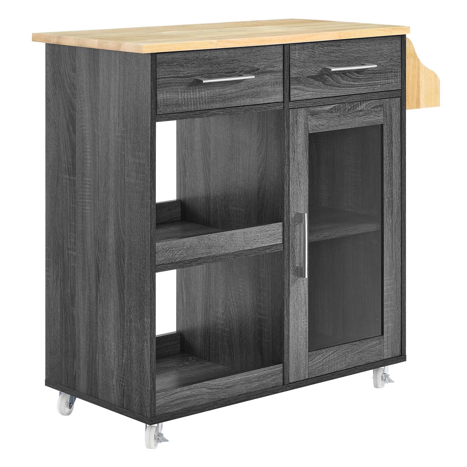 Culinary Kitchen Cart With Spice Rack by Modway