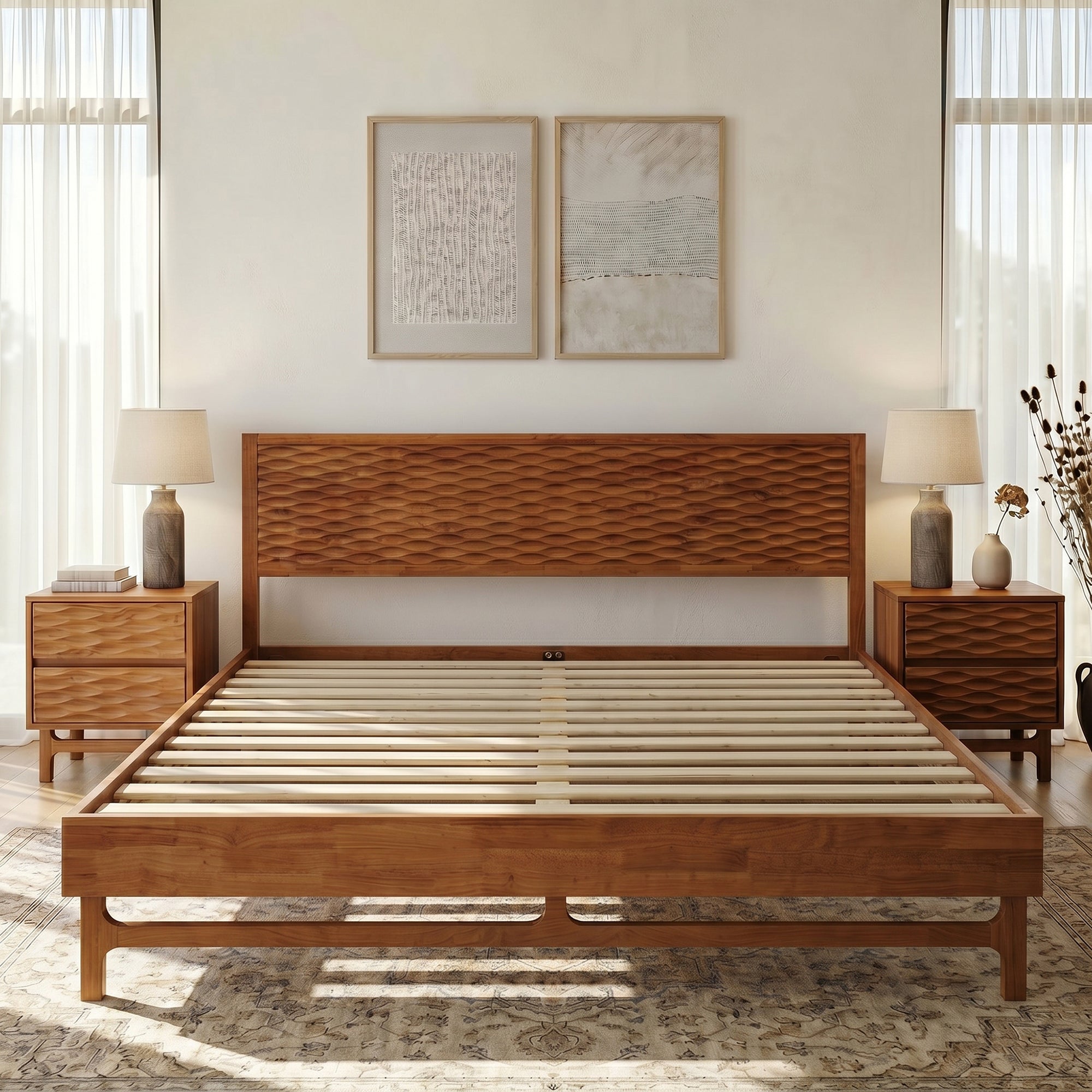 Elara Solid Wood Bed Frame