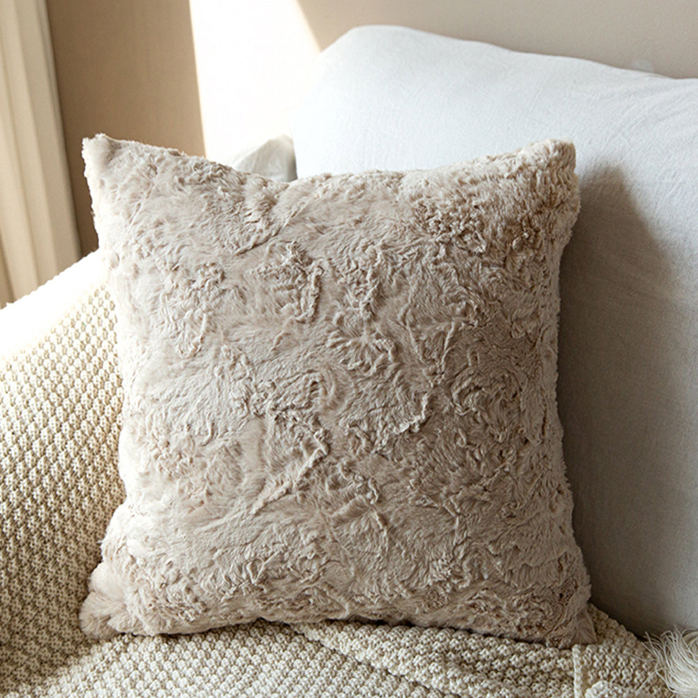 4-Piece Coordinated Pillow Bundle with Inserts – well mixed miss and match reversible sides furry throw pillows and 450g inserts 18"x18" square – F...