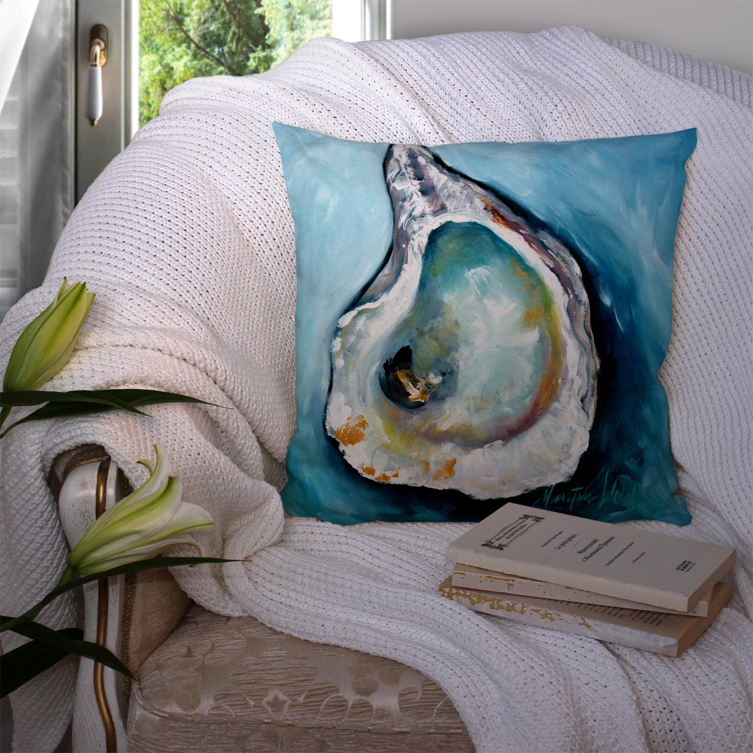 Oyster J Mac Throw Pillow - 14x14 Decorative Pillow – Art for Your Home & Patio MW1332PW1414
