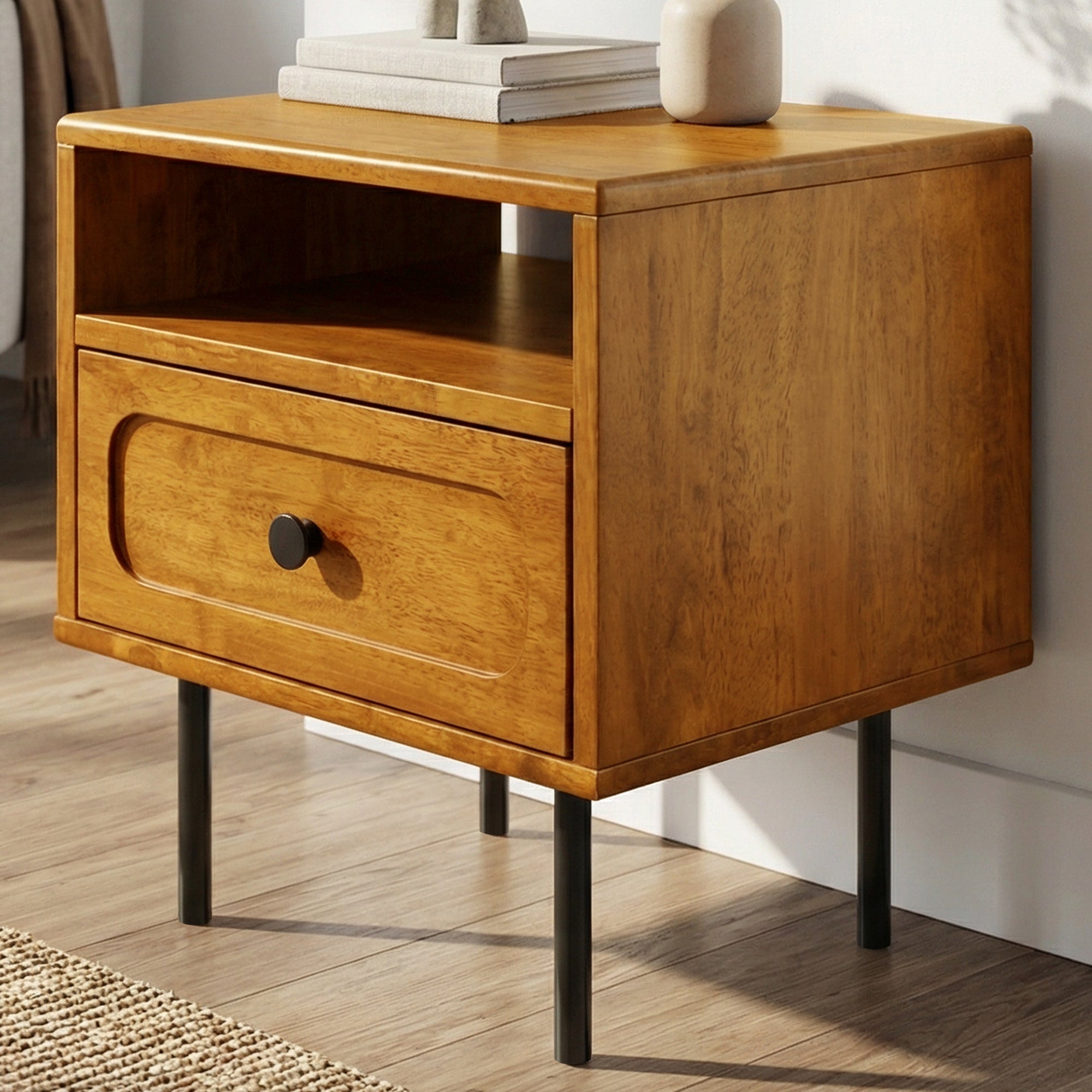 Savana Solid Wood Single-Drawer Nightstand