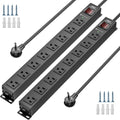 CRST 2-Pack 8-Outlet Heavy Duty Metal Power Strip, 2100J Surge, Mountable, ETL Listed