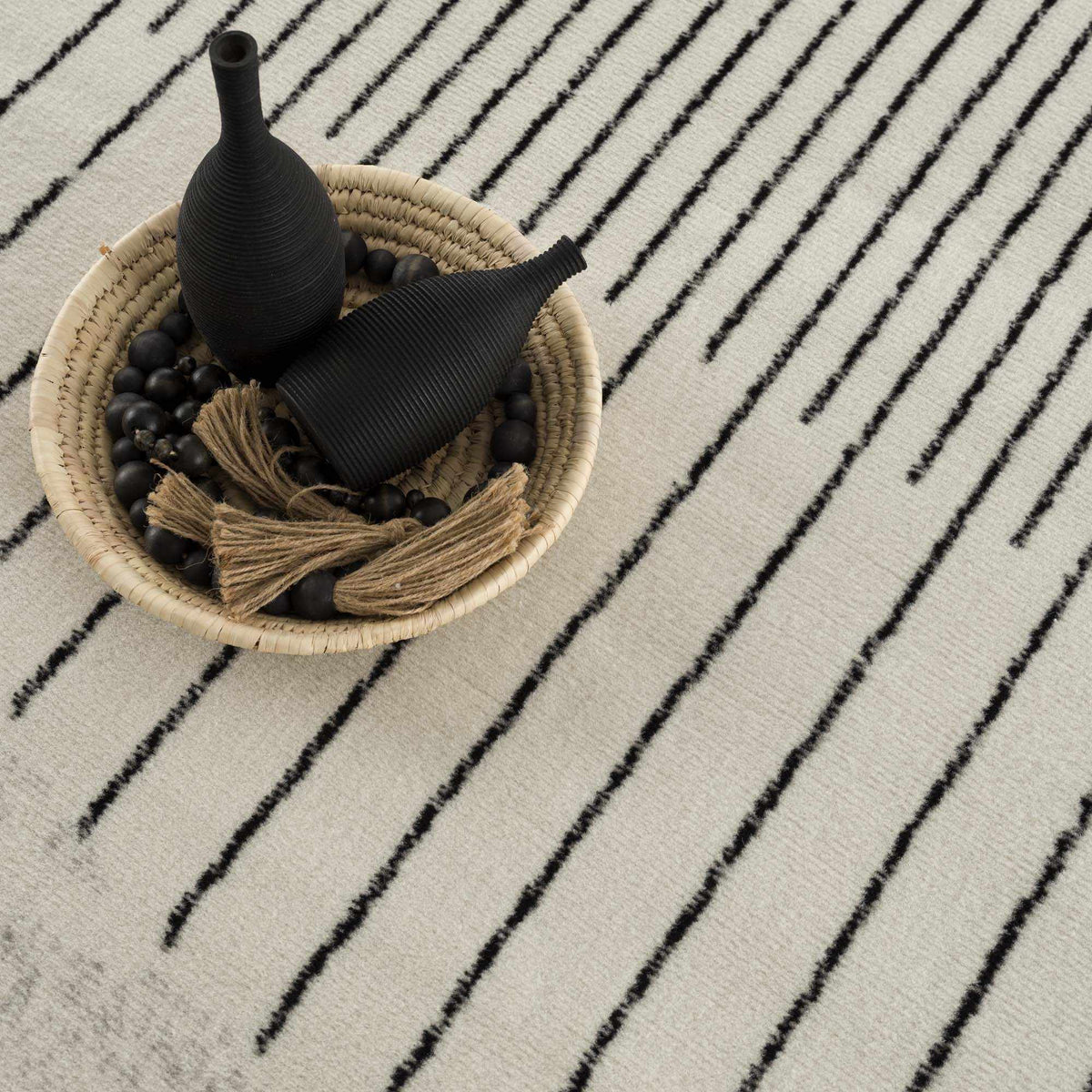Angus Abstract Black and White Area Rug