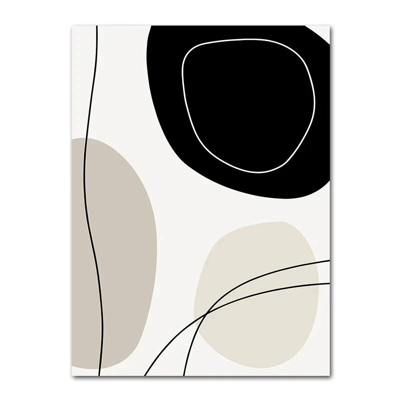 Geometric Leaf Rainbow Boho Canvas Wall Art | Nordic Abstract Poster