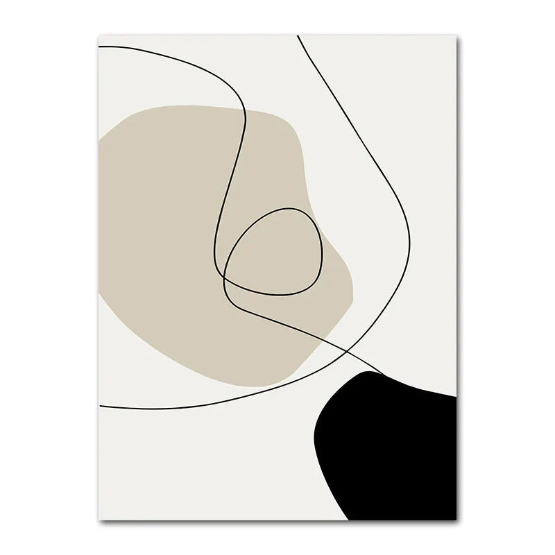 Geometric Leaf Rainbow Boho Canvas Wall Art | Nordic Abstract Poster