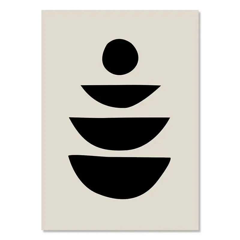 Geometric Leaf Rainbow Boho Canvas Wall Art | Nordic Abstract Poster