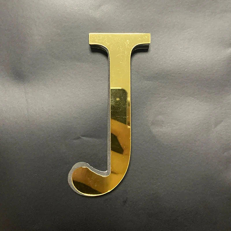 Gold Mirror 3D Letter Wall Stickers – Acrylic Peel & Stick Decor