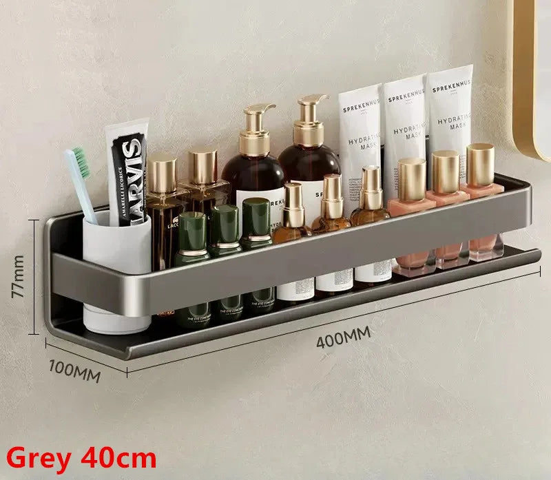 Bathroom Shelf Wall-Mounted Spice Rack Multifunctional Item Shelf Condiment Storage Shampoo Organizer Rack Kitchen Accessories