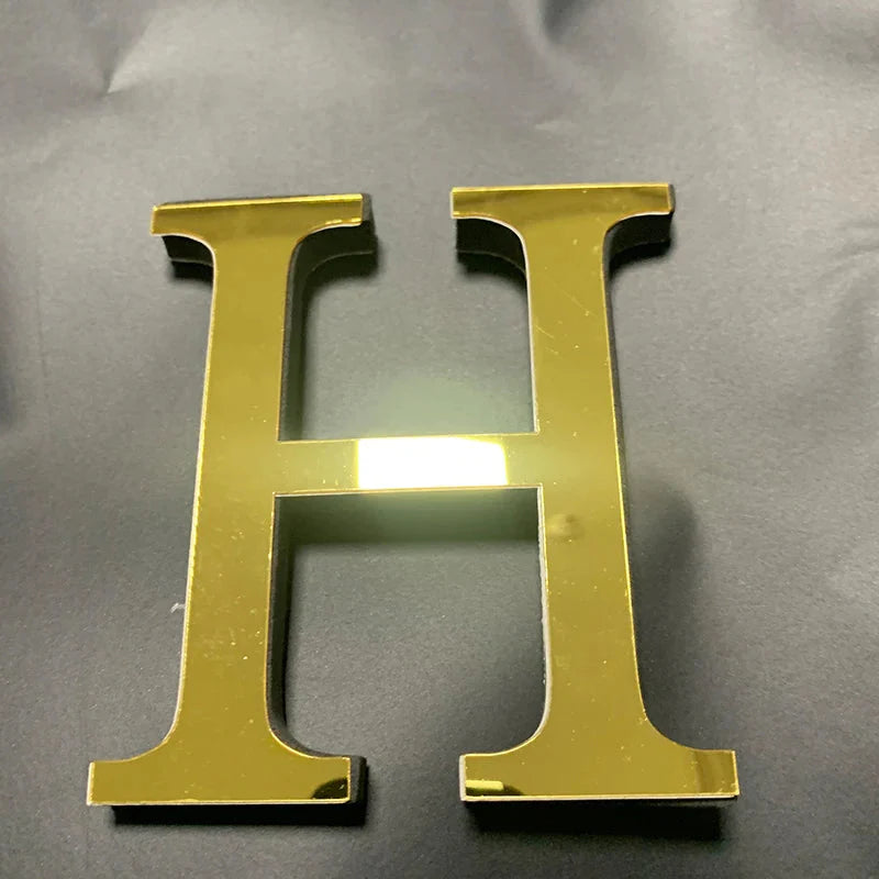 Gold Mirror 3D Letter Wall Stickers – Acrylic Peel & Stick Decor