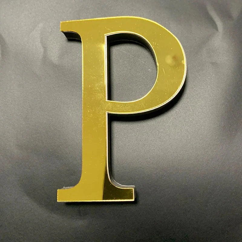 Gold Mirror 3D Letter Wall Stickers – Acrylic Peel & Stick Decor