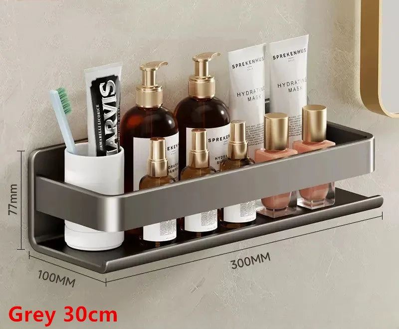 Bathroom Shelf Wall-Mounted Spice Rack Multifunctional Item Shelf Condiment Storage Shampoo Organizer Rack Kitchen Accessories