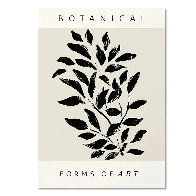 Geometric Leaf Rainbow Boho Canvas Wall Art | Nordic Abstract Poster