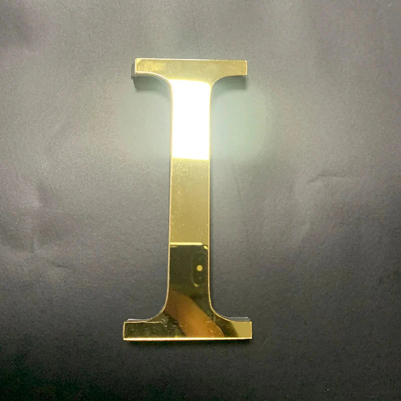 Gold Mirror 3D Letter Wall Stickers – Acrylic Peel & Stick Decor