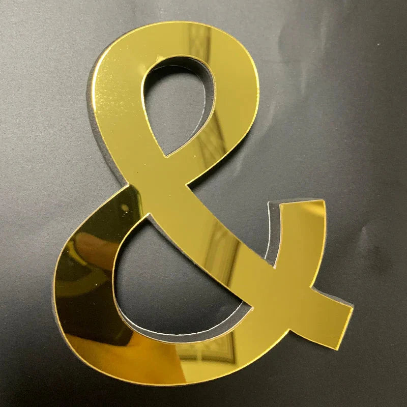 Gold Mirror 3D Letter Wall Stickers – Acrylic Peel & Stick Decor